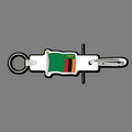 4mm Clip & Key Ring W/ Full Color Zambia Flag Key Tag